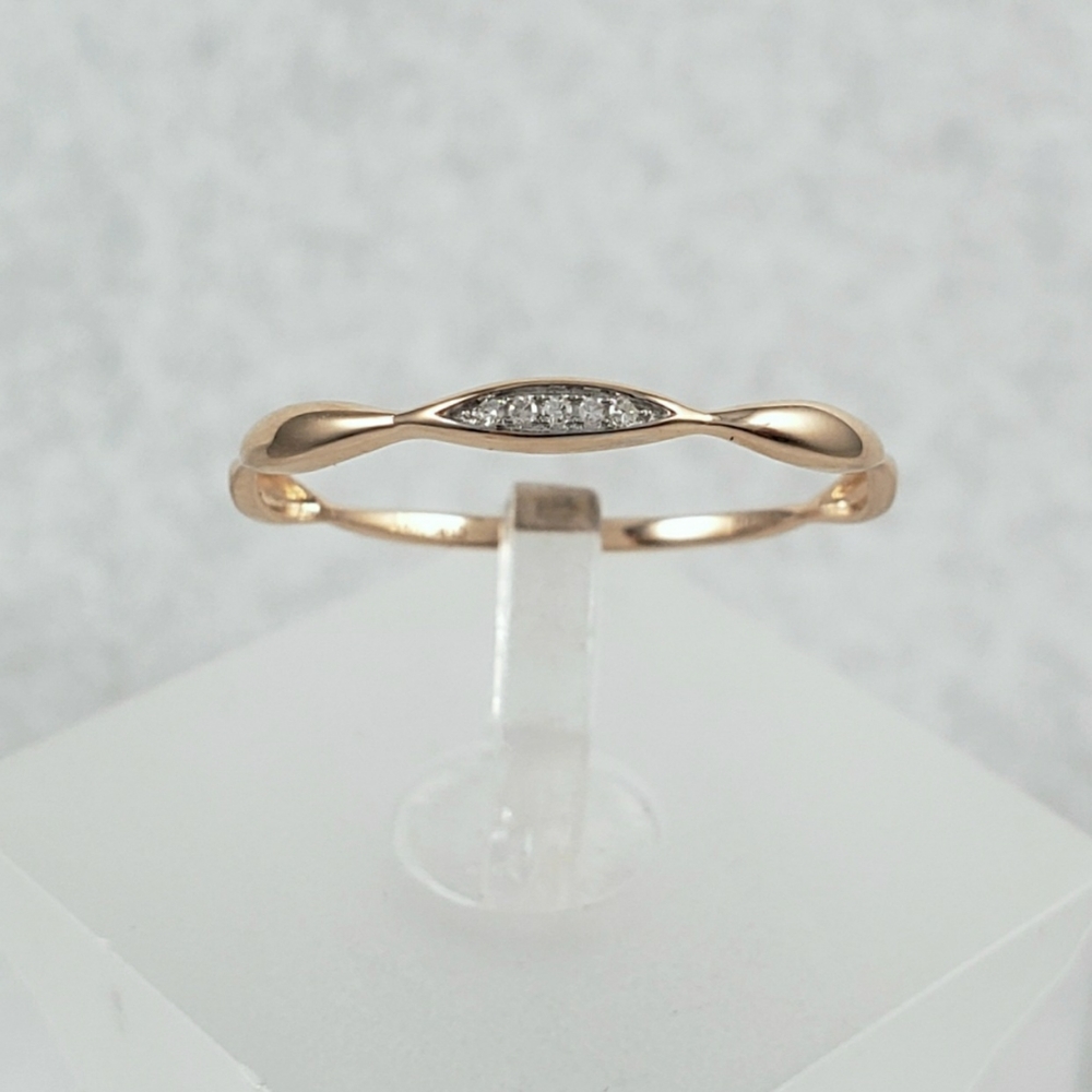 Delicate 14k Rose Gold & Diamonds Band